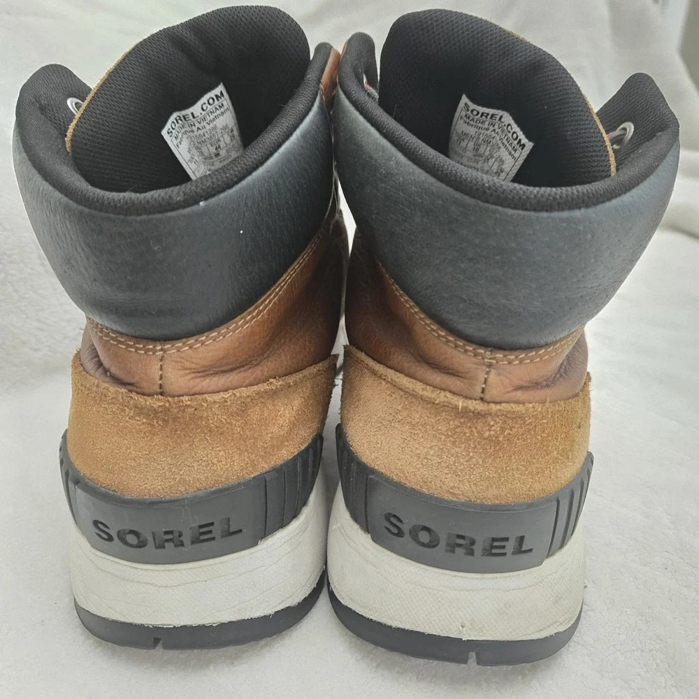 Sorel Brown Leather & Suede Lace-Up Rain & Snow Boots